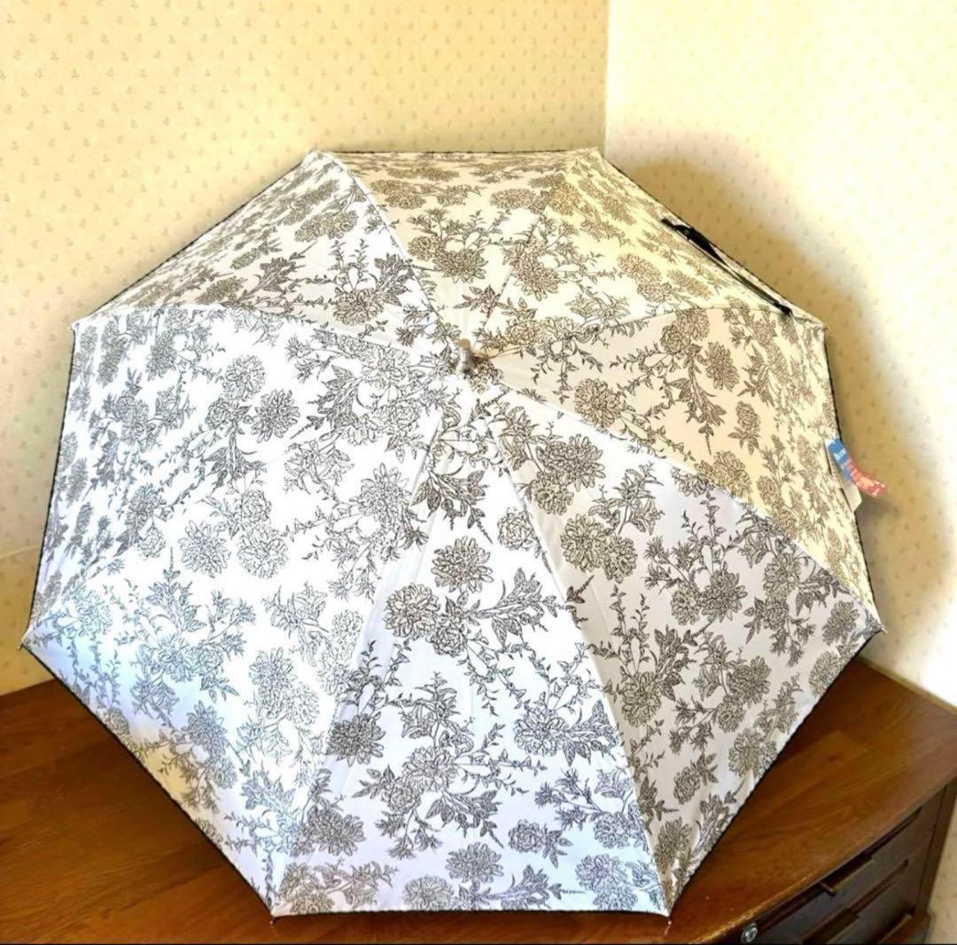 新品★サンドレス　晴雨兼用パラソル　日傘　1級遮光　遮熱　ワンタッチ　ボタニカル