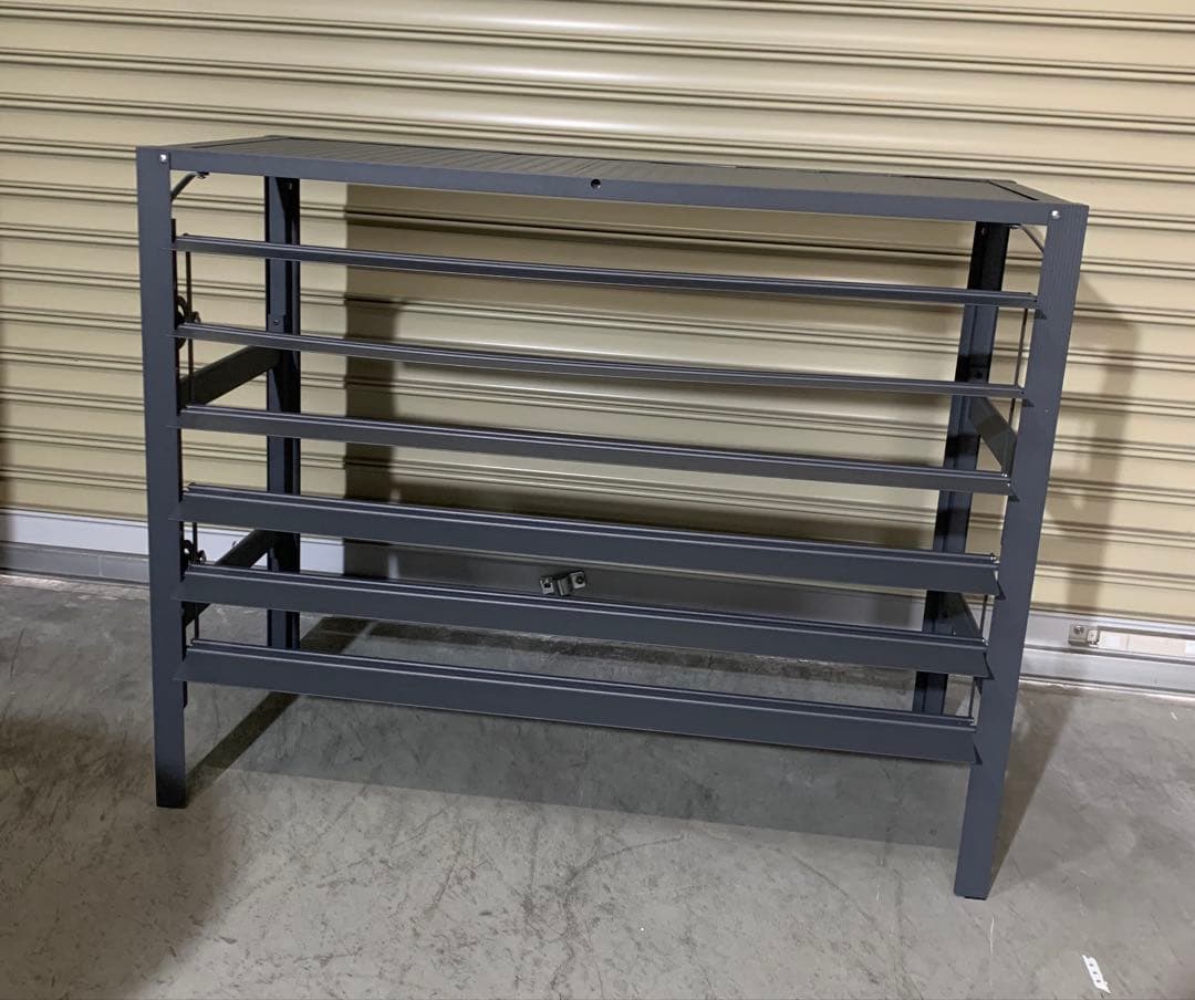 アルミ製 エアコン室外機カバー排気ルーバー方向可調整R-ダクーグレー