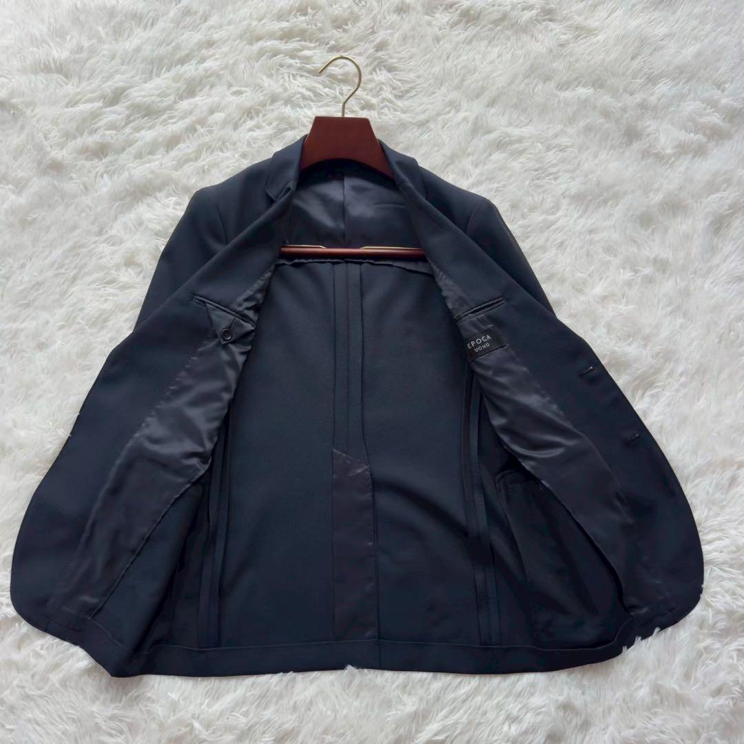 人気✨EPOCA UOMO セットアップ　ジャージー素材　微光沢　ロゴ刻印ボタン