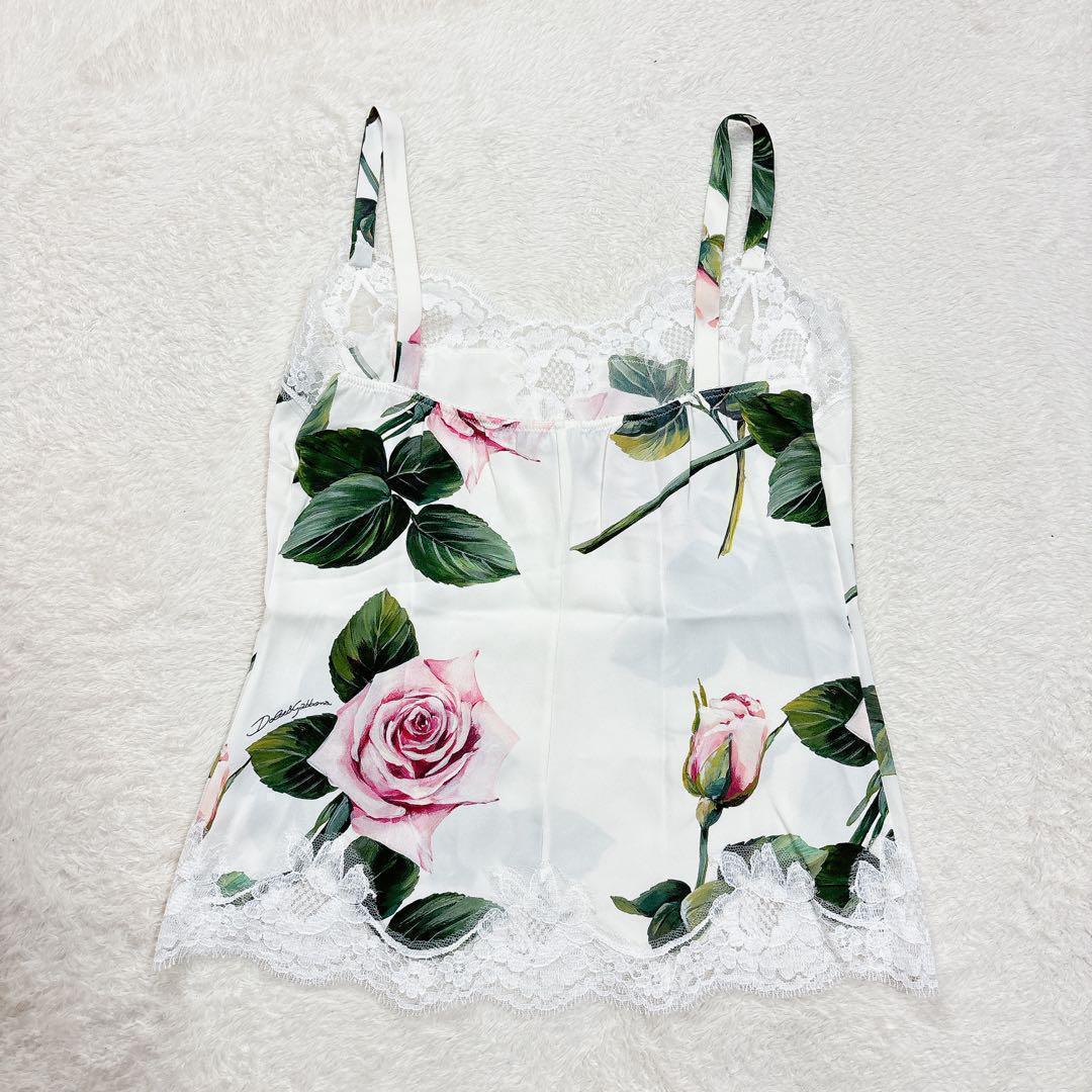 ドルチェアンドガッバーナ ローズ レース キャミソール 花柄 バラ トップス