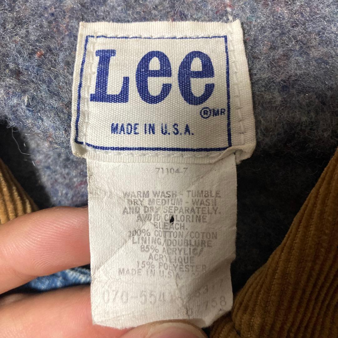 80s Lee デニムカバーオール　襟コーデュロイ