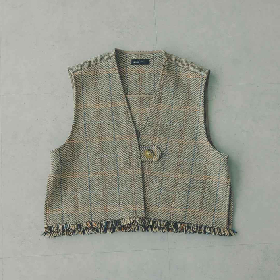 北欧、暮らしの道具店　ヘリンボーン柄のウールベスト 新品未使用