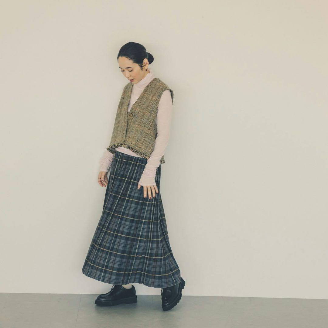 北欧、暮らしの道具店　ヘリンボーン柄のウールベスト 新品未使用