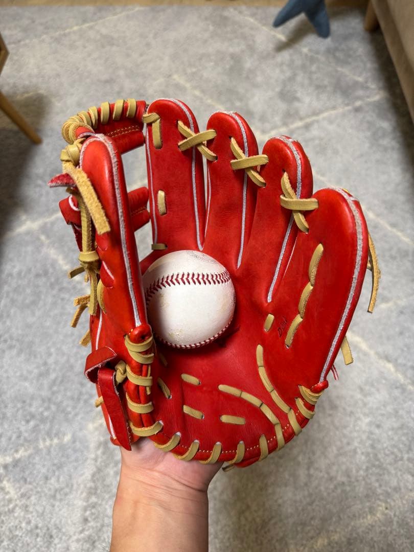 ※値下げ【美品】Global Elite 軟式グローブ 赤