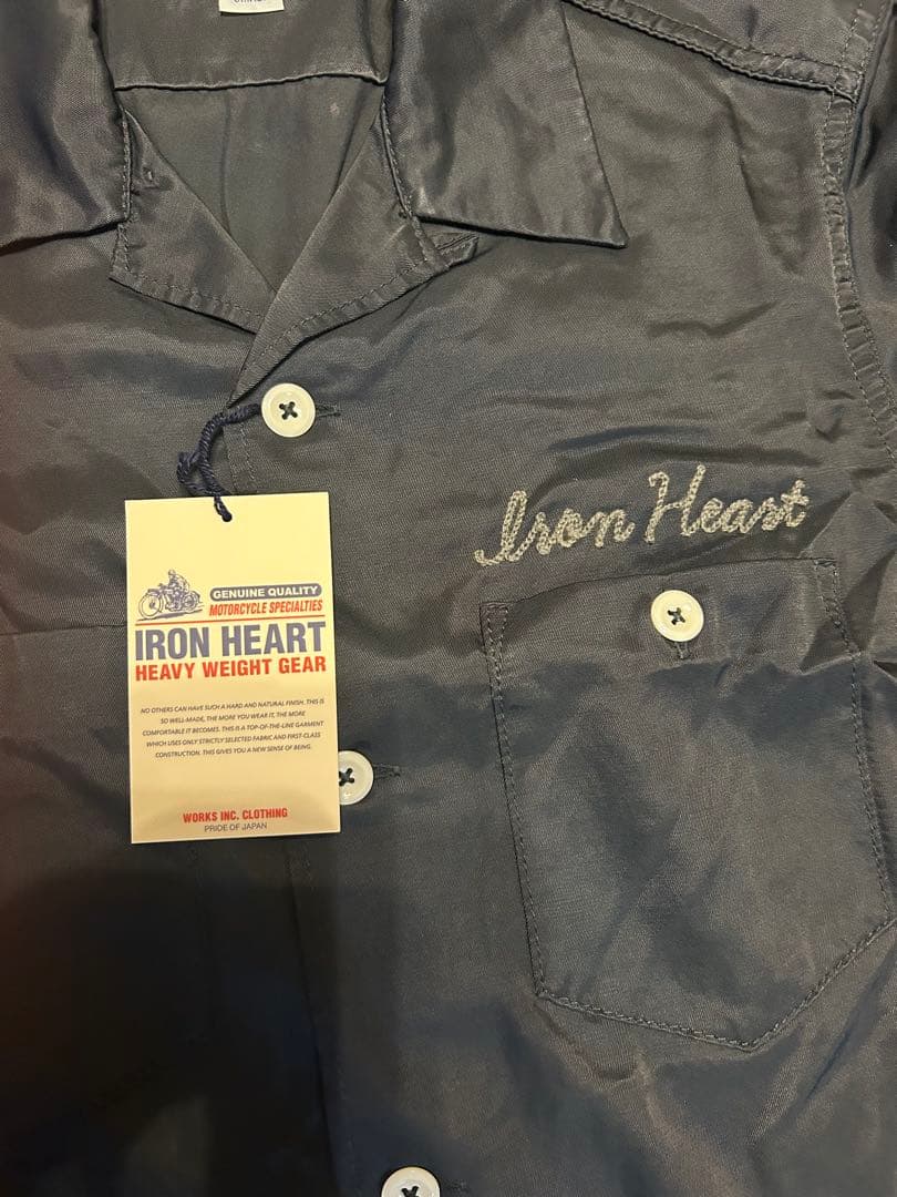IRON HEARTヘビーレーヨンボーリングシャツ 黒 IHSH-199半袖