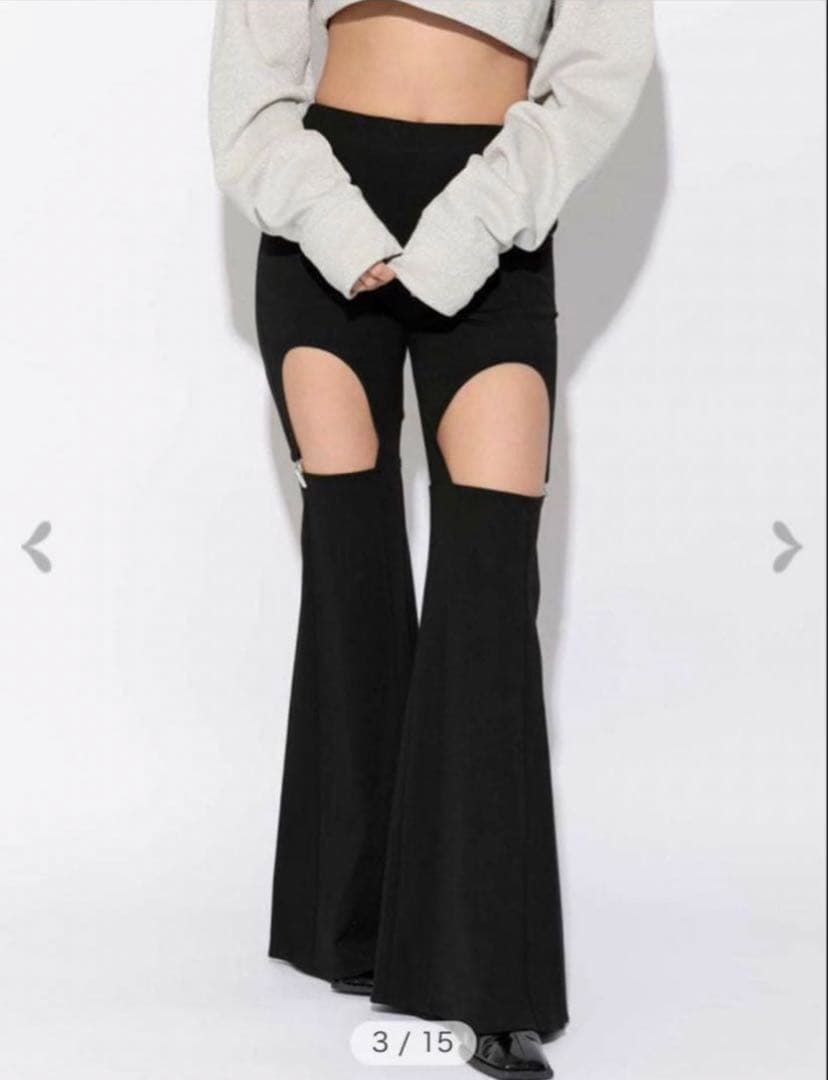 melt the lady サイドガーターベルトフレアパンツ