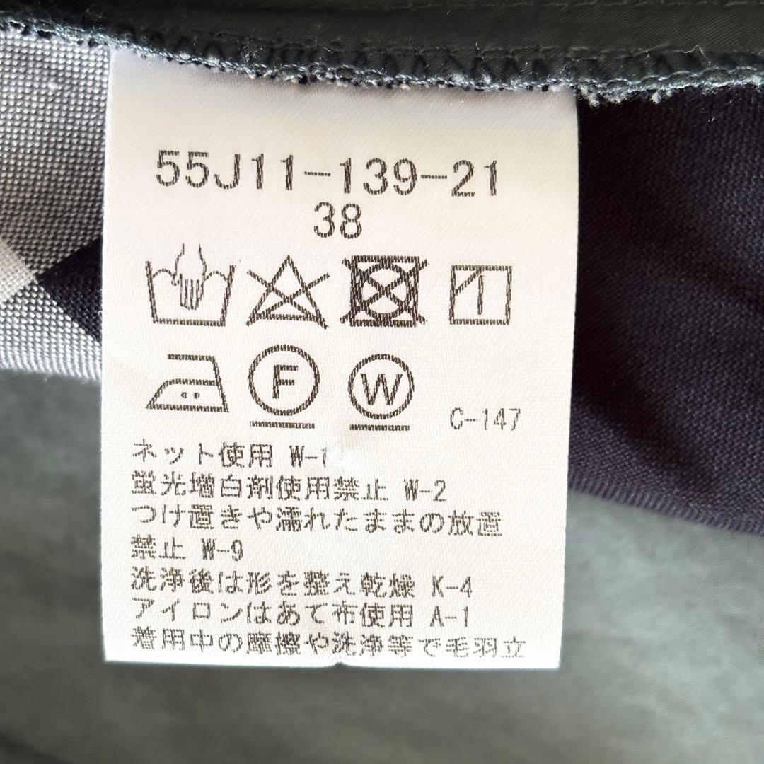 極美品✨️ブルーレーベルクレストブリッジ ノーカラーベルトシャツワンピース 38