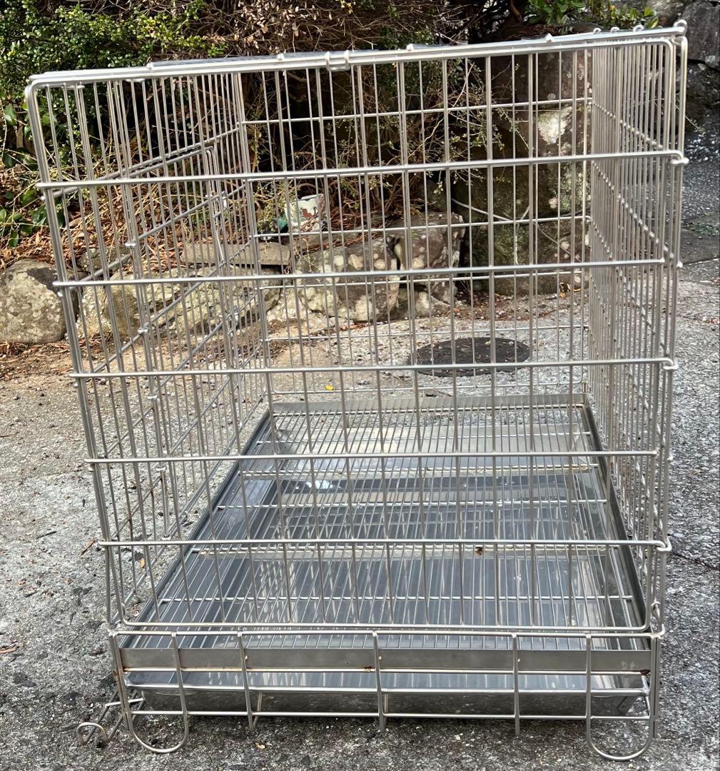 中型犬用金属製ケージ 引き出し式トレイ付き
