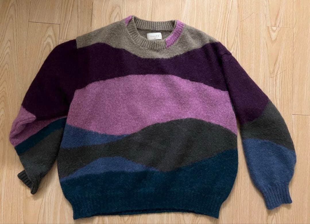 taupe モヘアニット