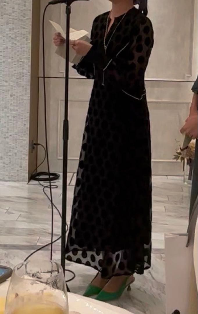 CLANE クラネ　オケージョンワンピース　ドットベロアワンピース　サイズ1