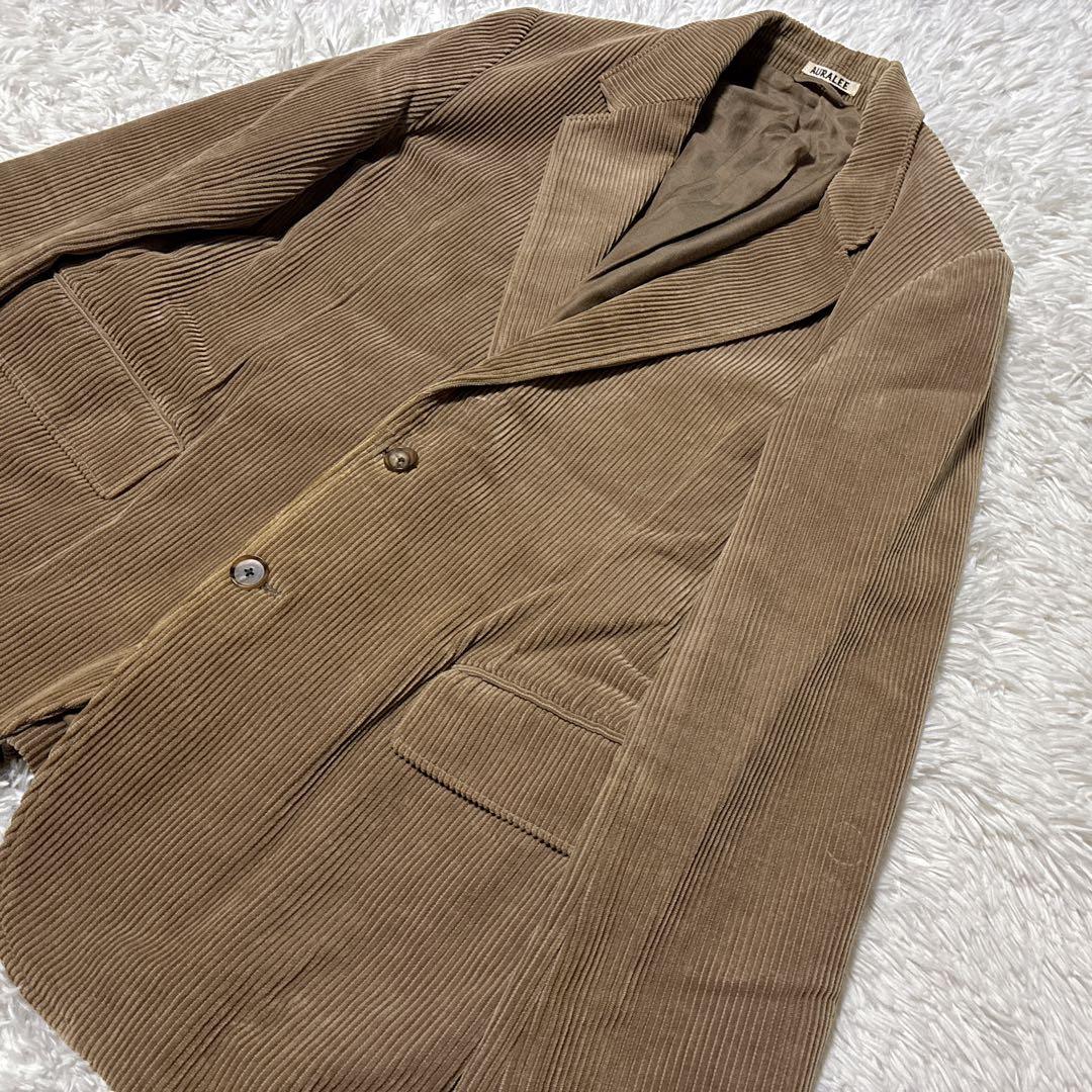 美品/XL位⭐️オーラリー　テーラードジャケット　コーデュロイ キャメル　日本製