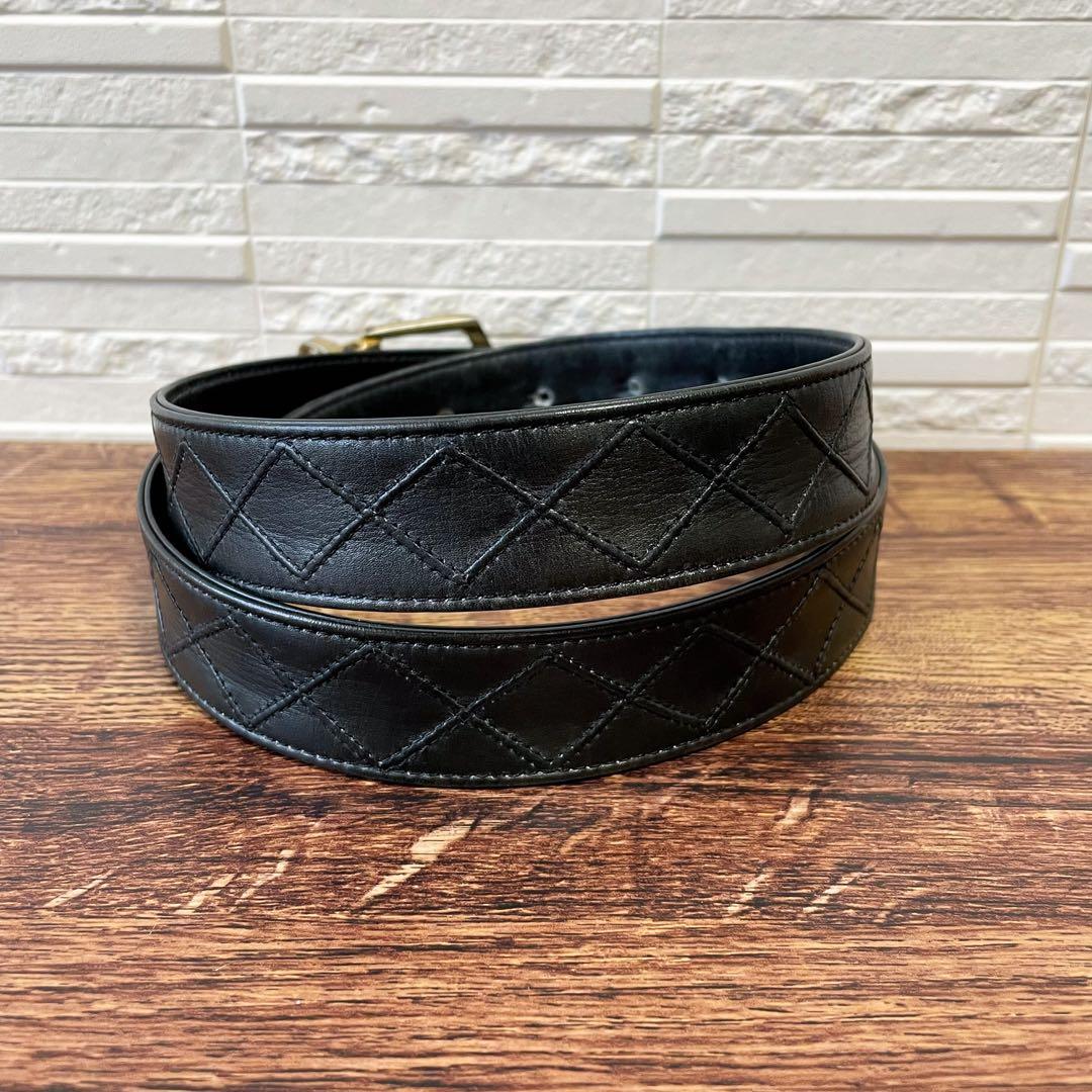 シャネル ビコローレ マトラッセ レザー ベルト ココマーク ラムスキン.