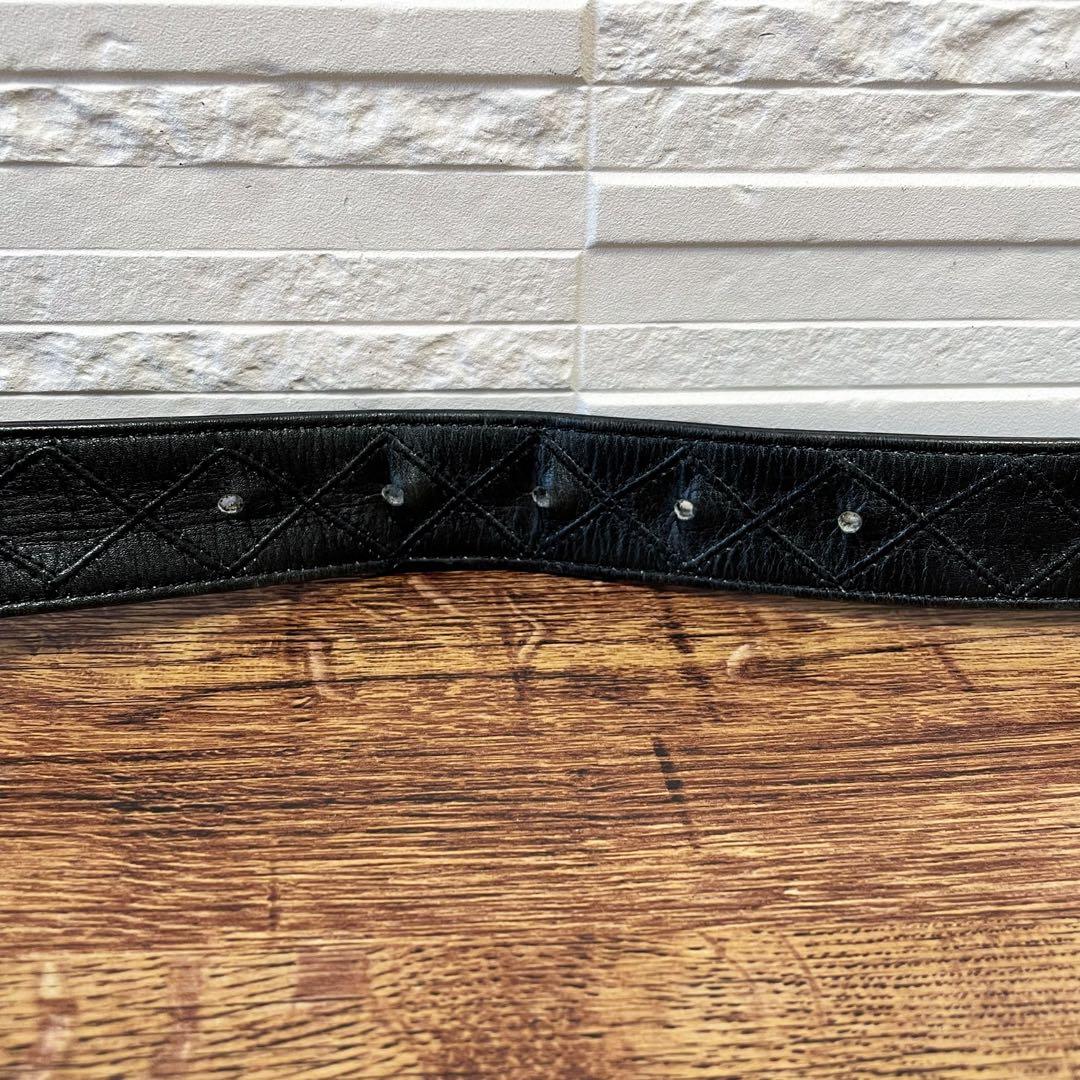 シャネル ビコローレ マトラッセ レザー ベルト ココマーク ラムスキン.