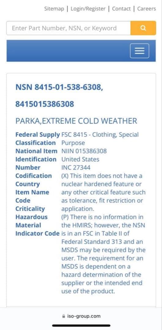 ECWCS LEVEL7 wildthings社製 米軍実物リョーガー