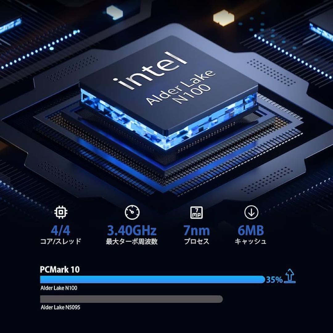 ミニPC 第12世代Alder Lake-N100 16GB 512GB搭載