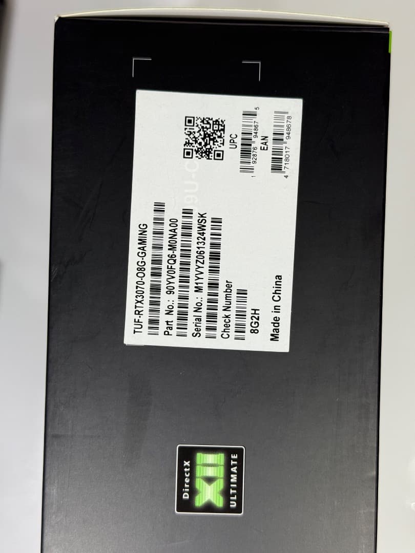 【美品】ASUS TUF Gaming GeForce RTX 3070 OC版