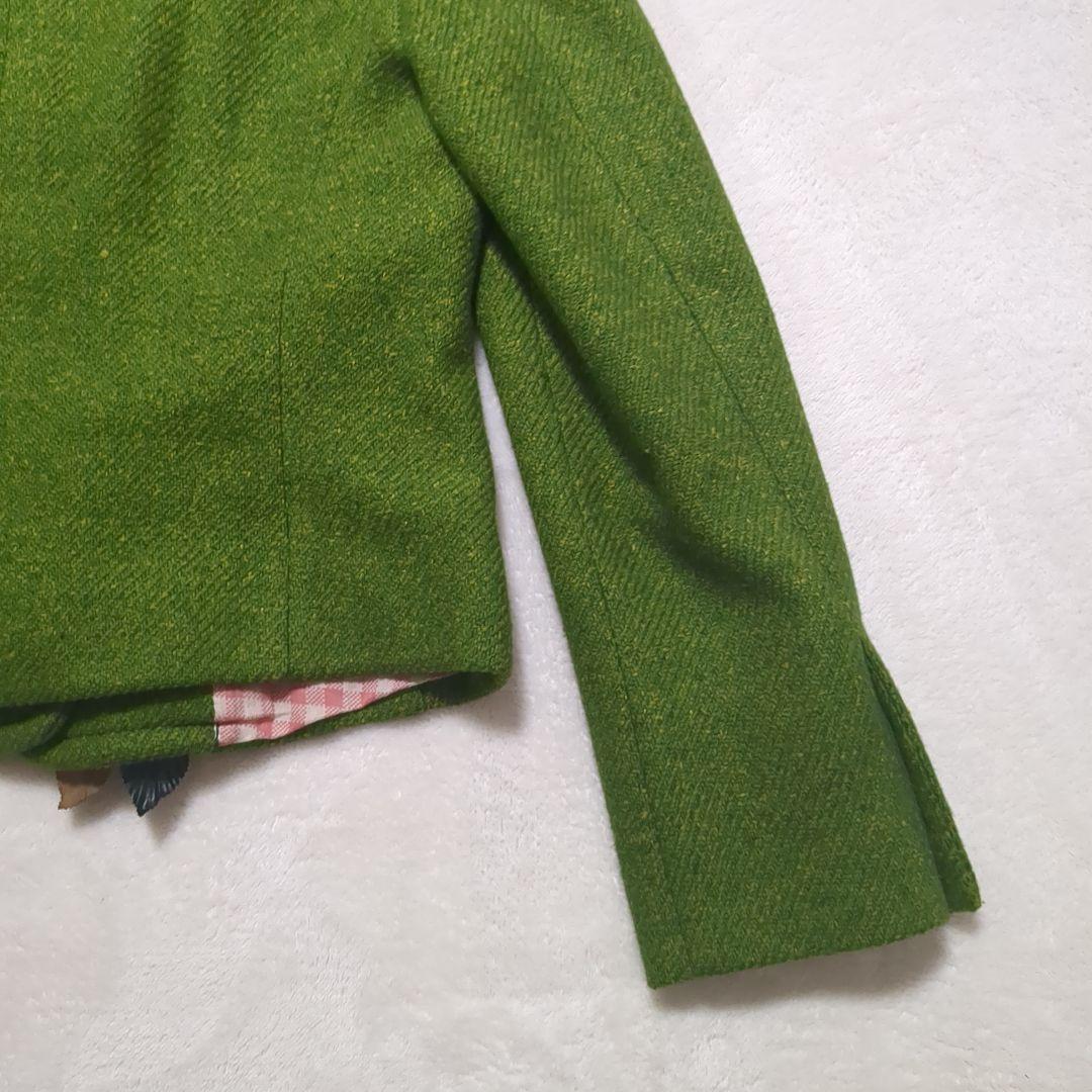 MOSCHINO モスキーノ ツイードジャケット 花装飾 シルク混 M（タイト）