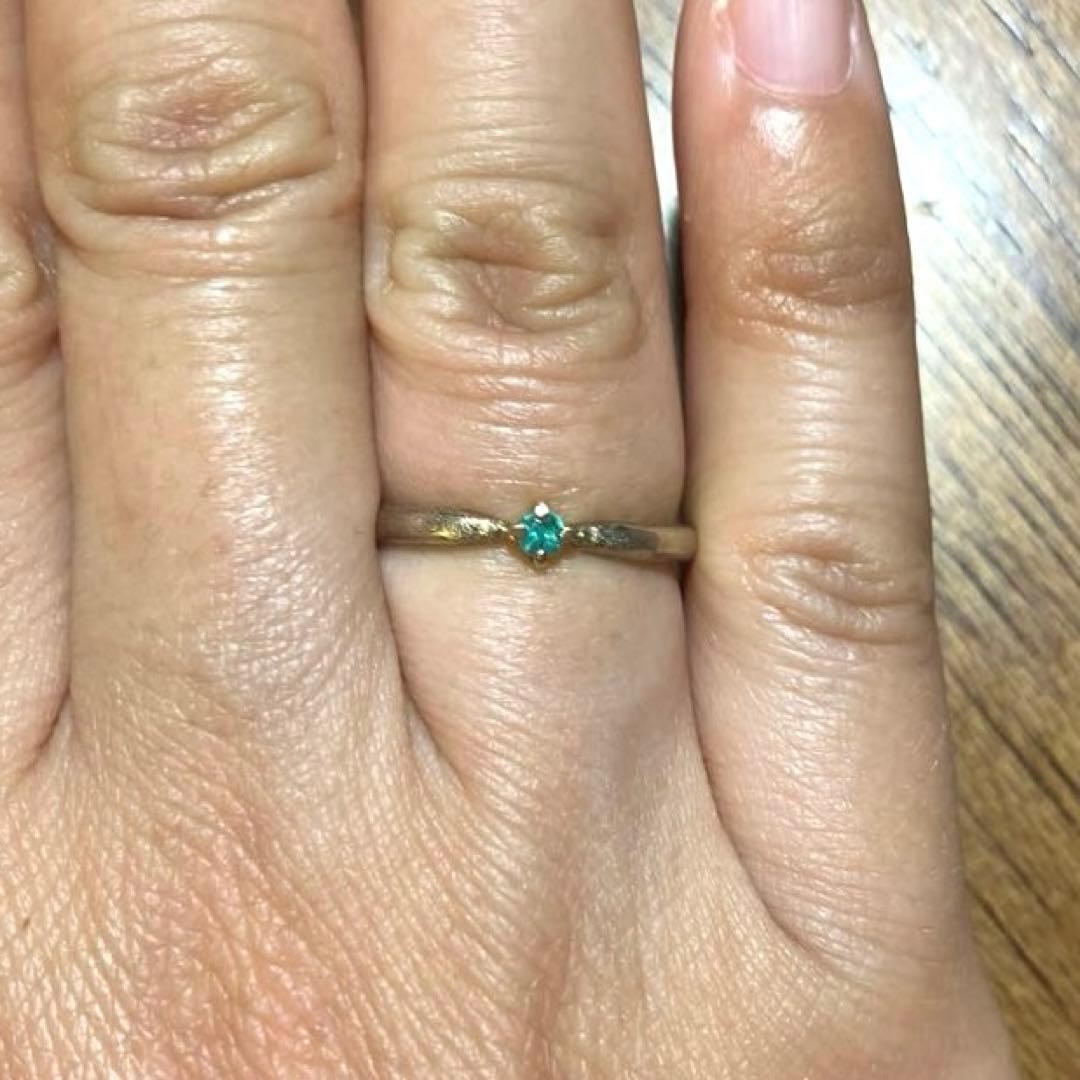 ブラジル バターリャ パライバトルマリン リング 10金＆シルバーリング