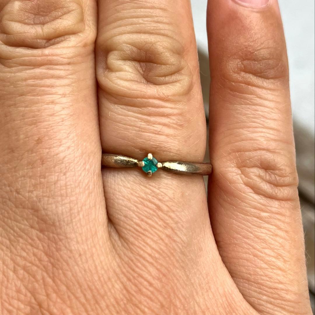 ブラジル バターリャ パライバトルマリン リング 10金＆シルバーリング