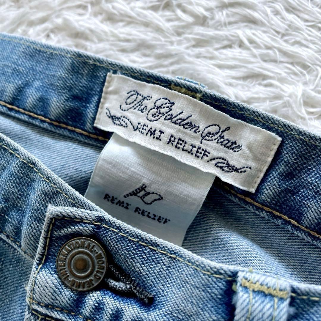 美品REMI RELIEF × EDIFICE 別注 ペイントデニムパンツ L