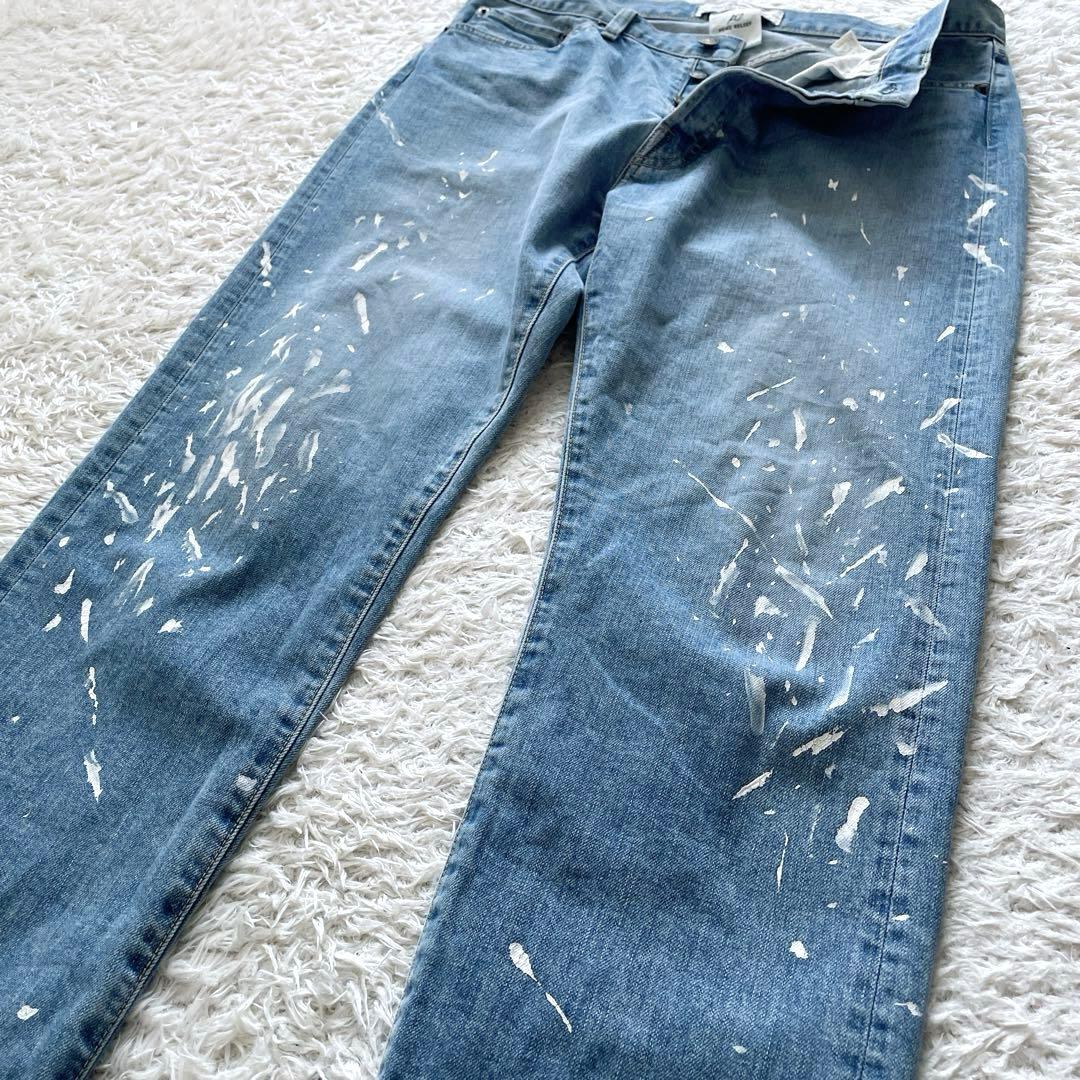 美品REMI RELIEF × EDIFICE 別注 ペイントデニムパンツ L