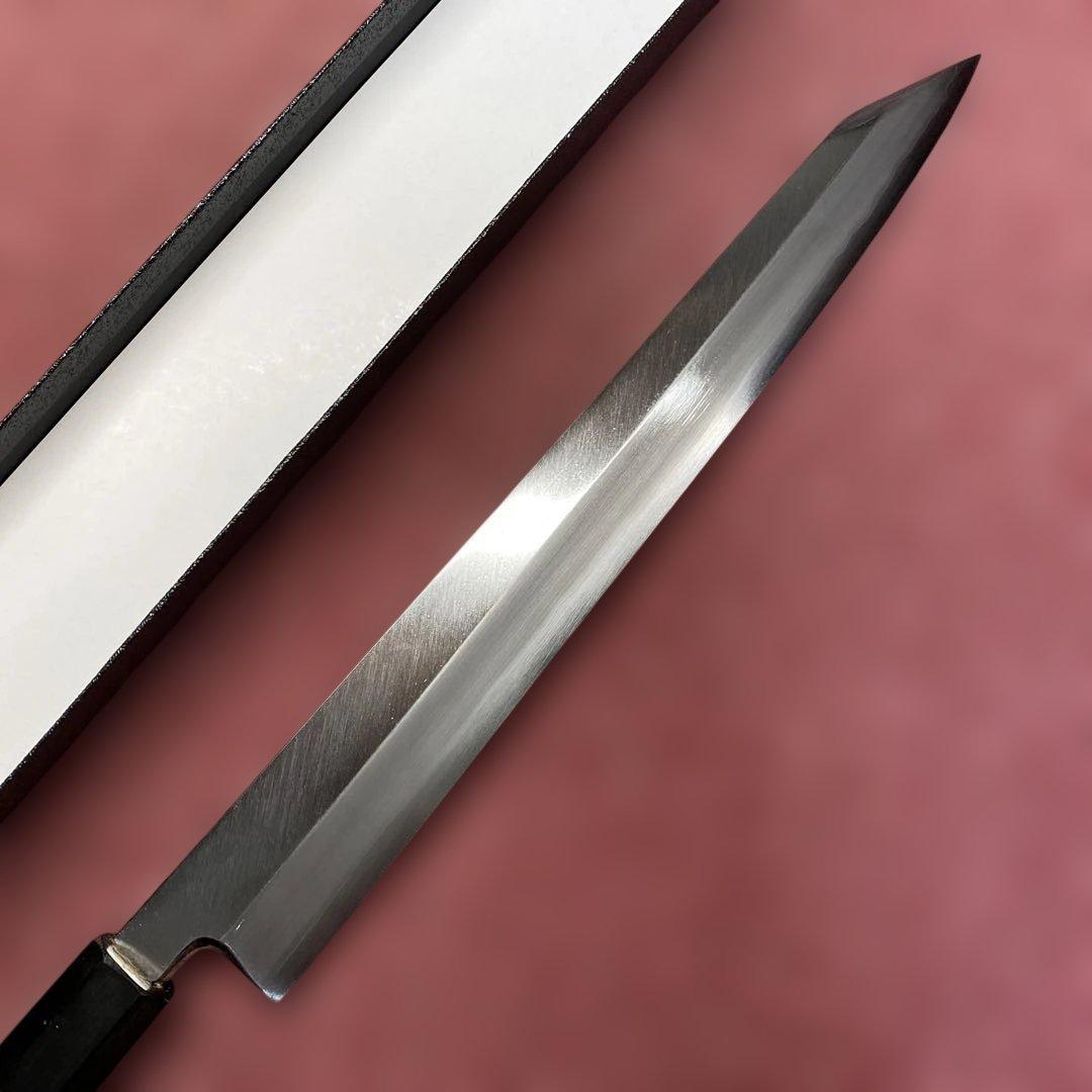 銀三　勘所切付柳刃包丁　300㎜ 尺0寸