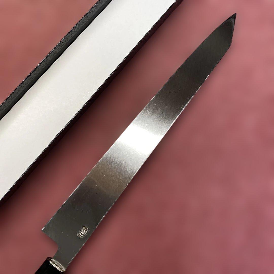 銀三　勘所切付柳刃包丁　300㎜ 尺0寸