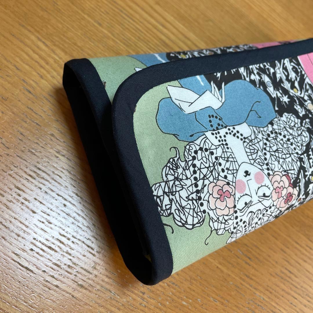 長財布　やりくり財布　ハンドメイド　アレキサンダーヘンリー　激レア生地