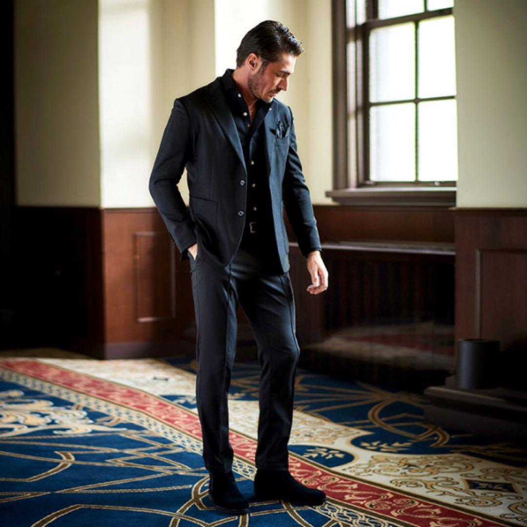 g-stage 吸湿発熱素材 ソフトサーモ ストレッチ スーツ　ネイビー　46