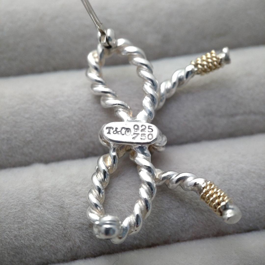 ＊ご成約済＊TIFFANY＆Co.　ツイストリボン　コンビブローチ925 750
