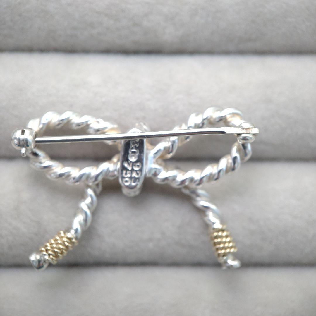 ＊ご成約済＊TIFFANY＆Co.　ツイストリボン　コンビブローチ925 750