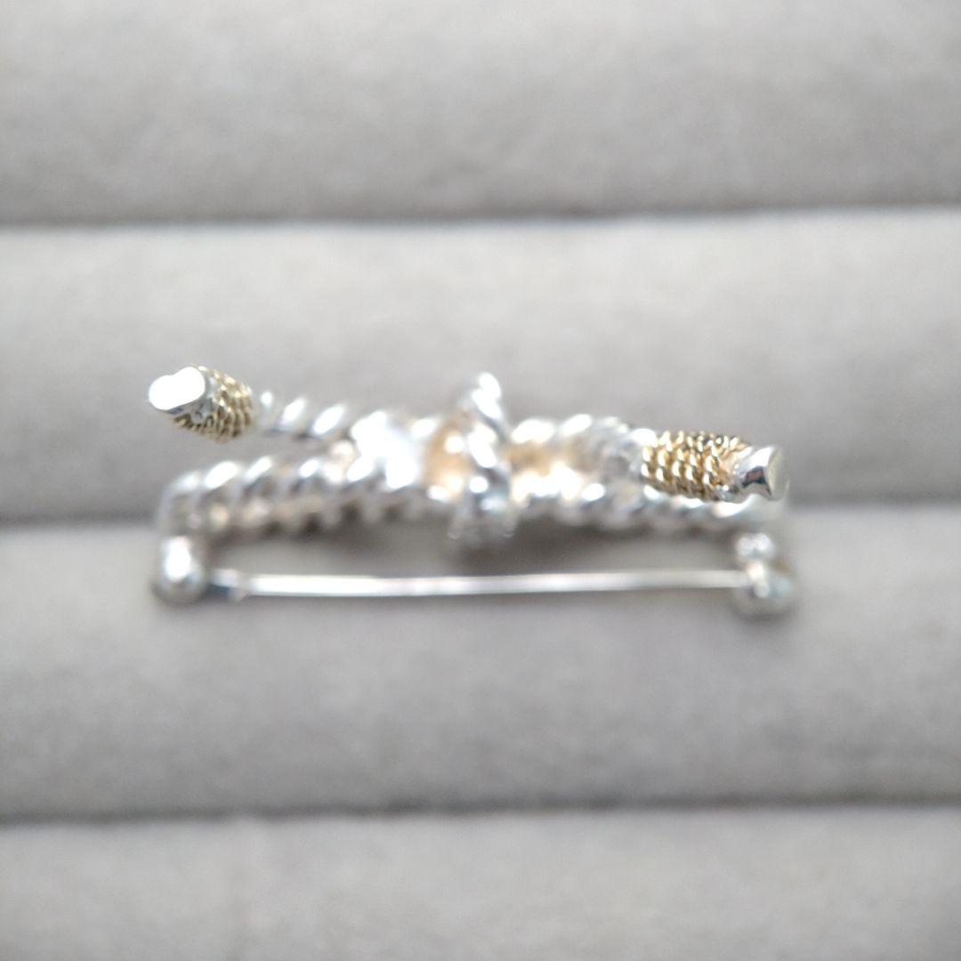 ＊ご成約済＊TIFFANY＆Co.　ツイストリボン　コンビブローチ925 750