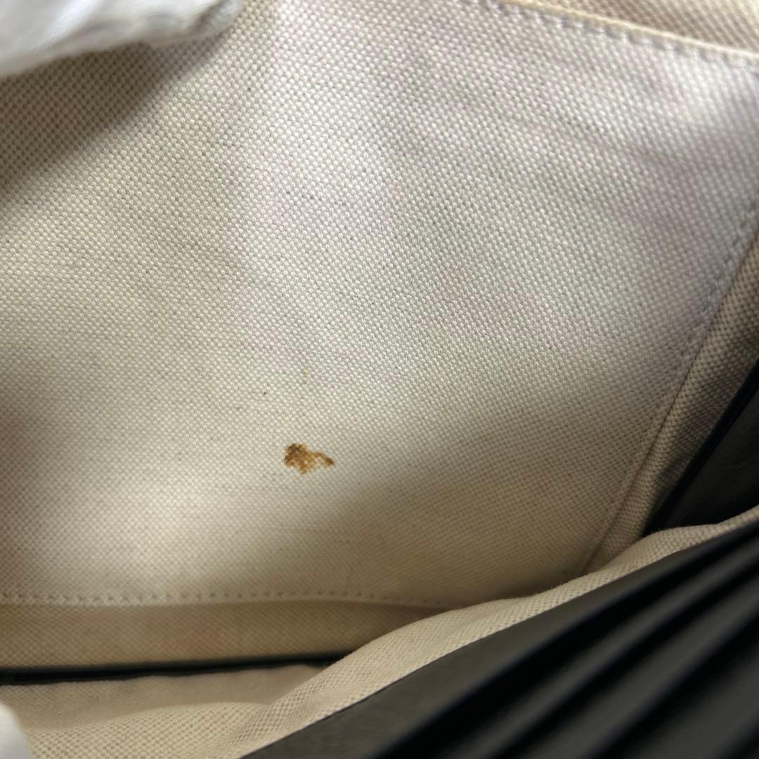 GUCCI セカンドバッグ　クラッチバッグ　ビー　ハチ　ロゴ　レザー　ブラック