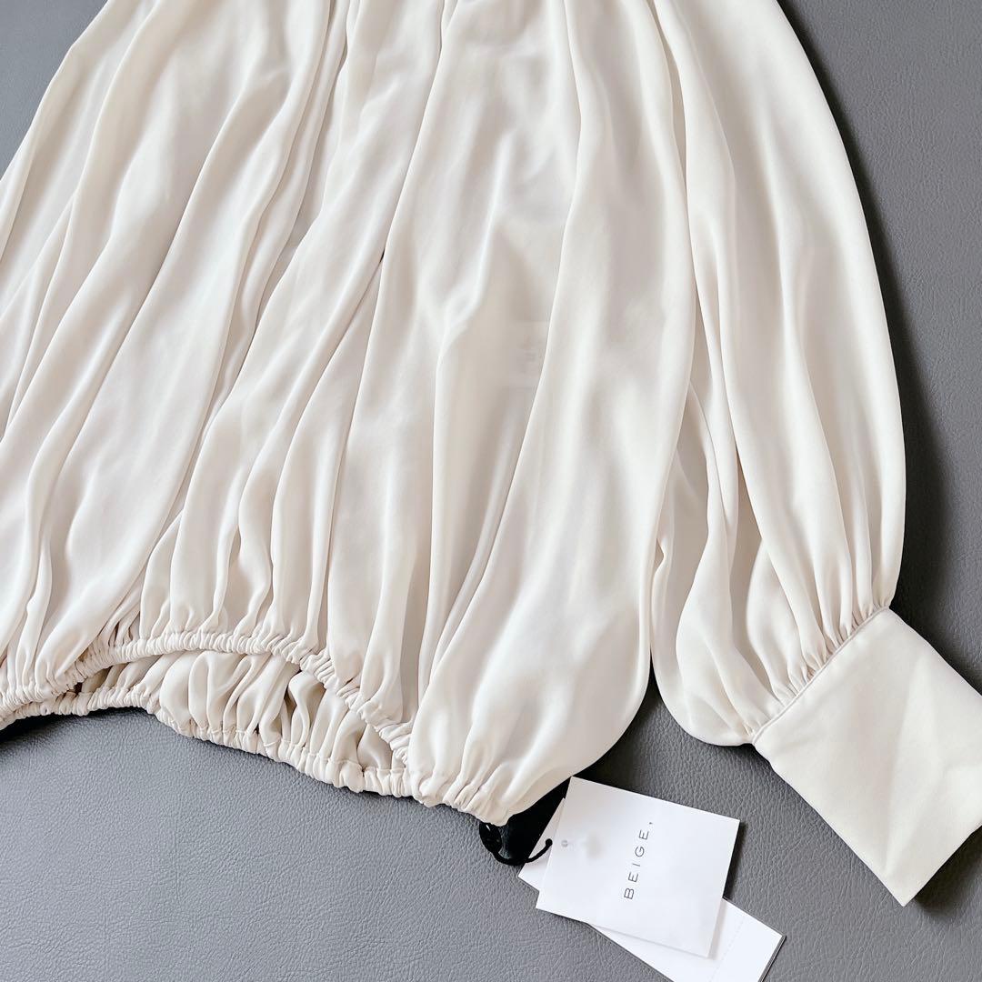 タグ付き✨BEIGE，RHYL ジョーゼット　スタンドカラー　ブラウス