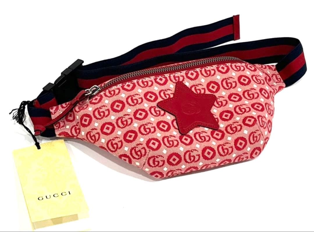 c856 新品　GUCCI GG ロゴ　チルドレンズ　スター　ウエストバッグ