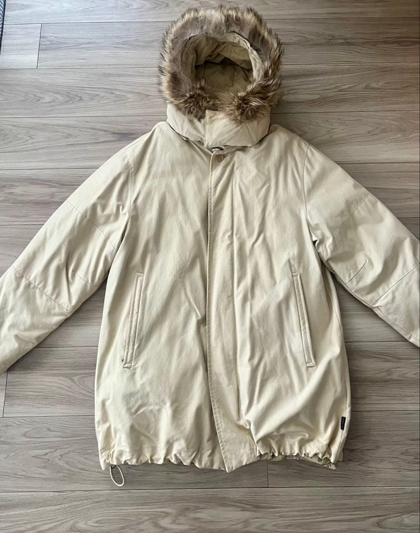 MONCLER ベージュ サイズ 2 L 青タグ コートダウンライナー フード