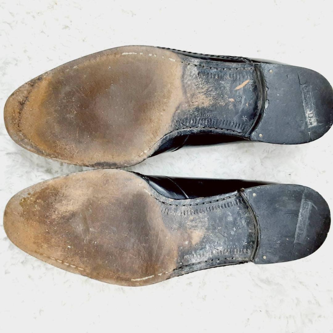 美品 26㎝◎Christian Dior ドレスシューズ 黒 本革 トロッター