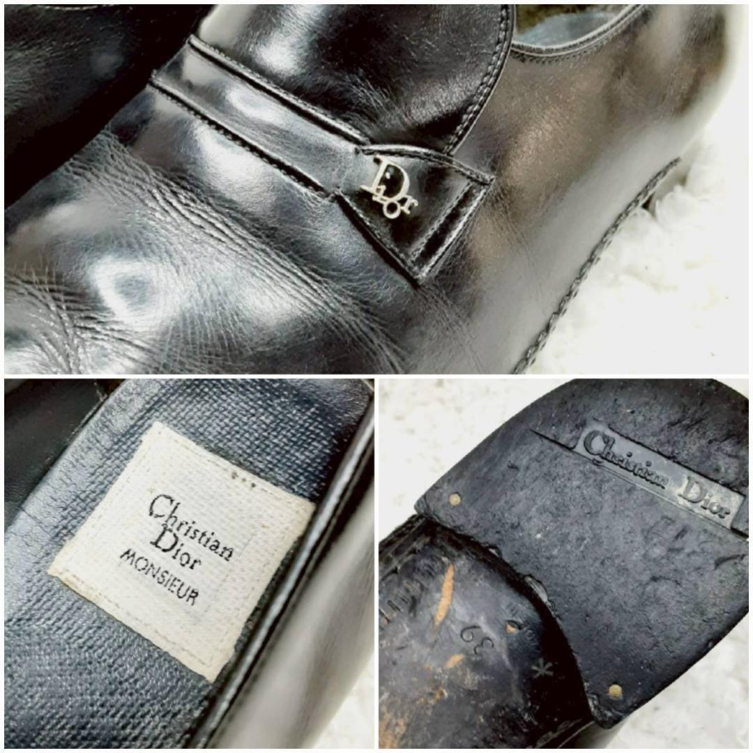 美品 26㎝◎Christian Dior ドレスシューズ 黒 本革 トロッター