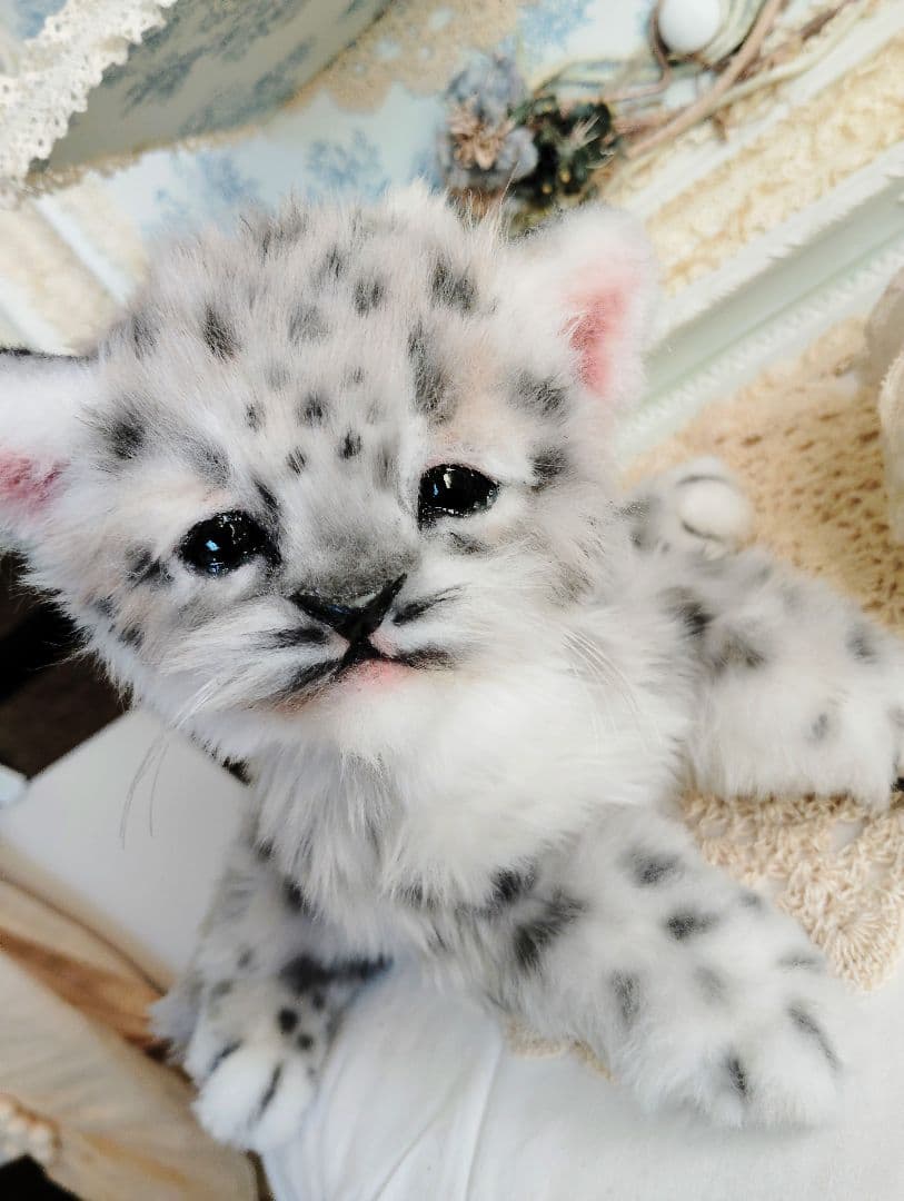 ユキヒョウベビー♡赤ちゃん♡アートドール♡ぬいぐるみ♡