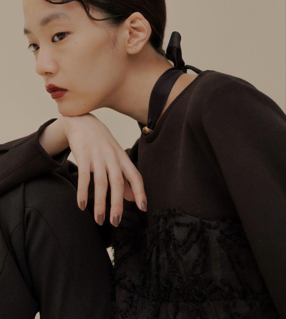 アダムエロペ・オケージョン・洗える・ジャカードビスチェコンビプルオーバー