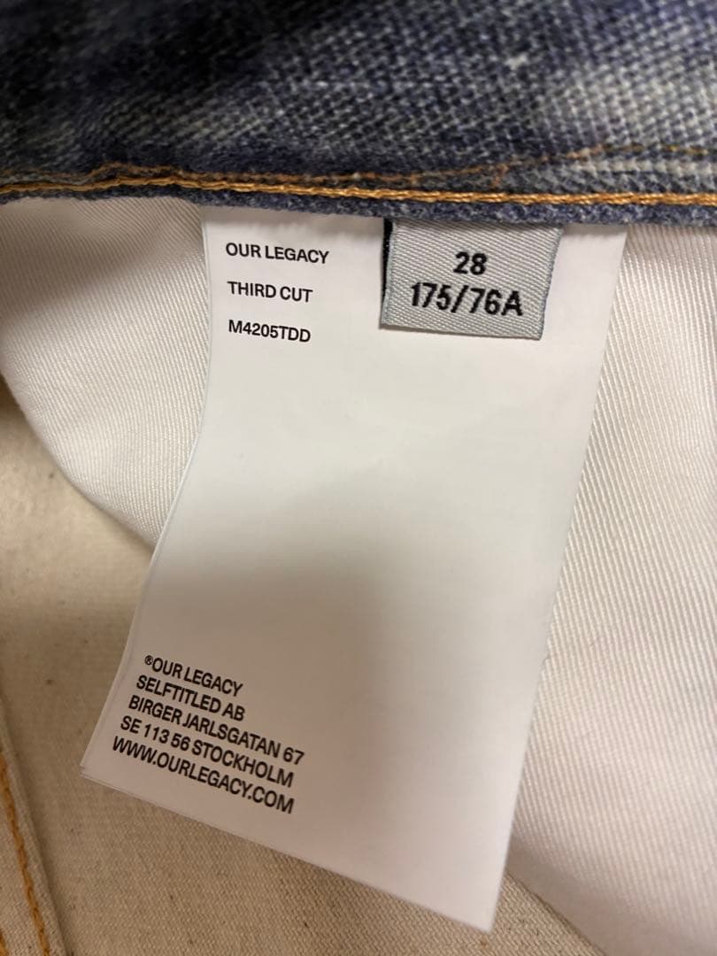 OUR LEGACY THIRD CUT 【25SS／サイズ28】