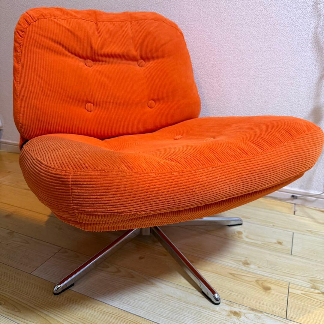 り*！様 IKEA ディヴリンゲ オレンジ コーデュロイ 1人掛けソファ