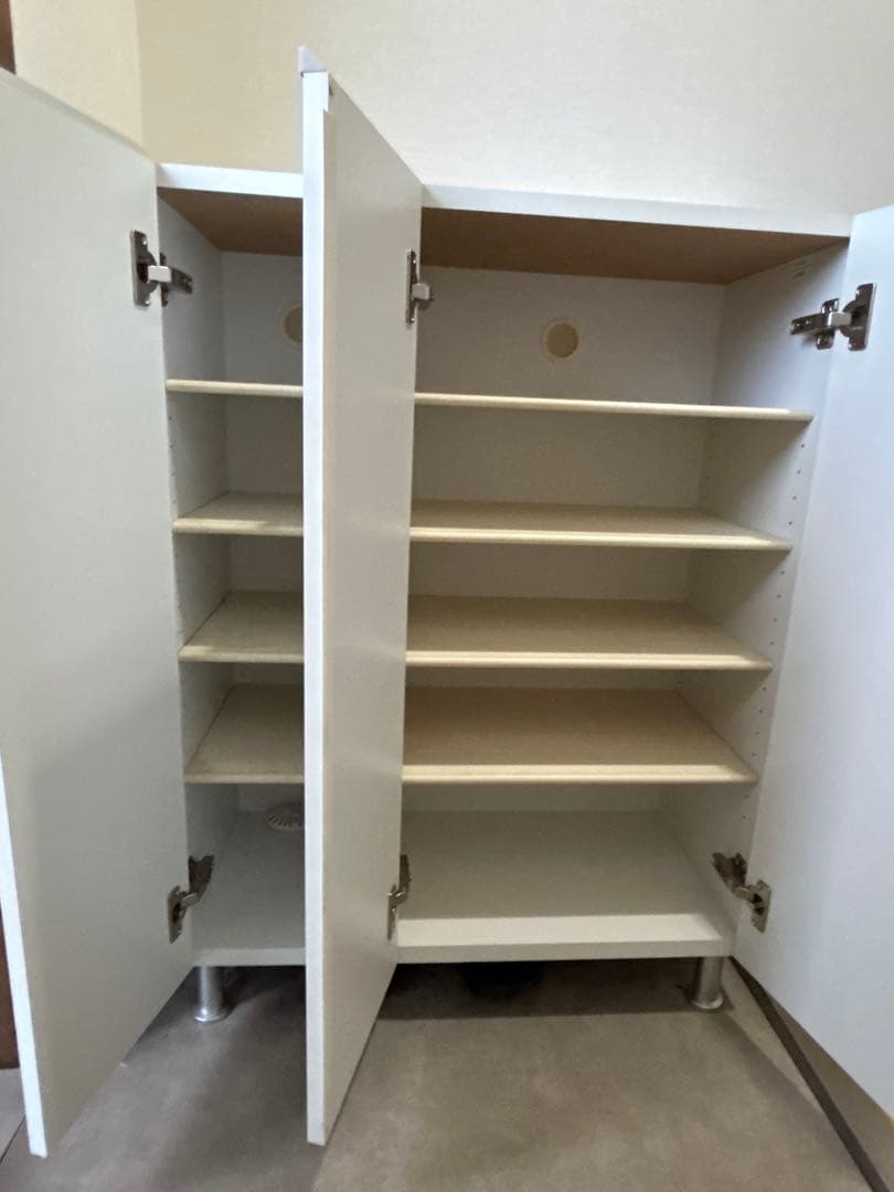 大川家具　シューズボックス　靴箱　鏡面ホワイト　ニトリ　幅75