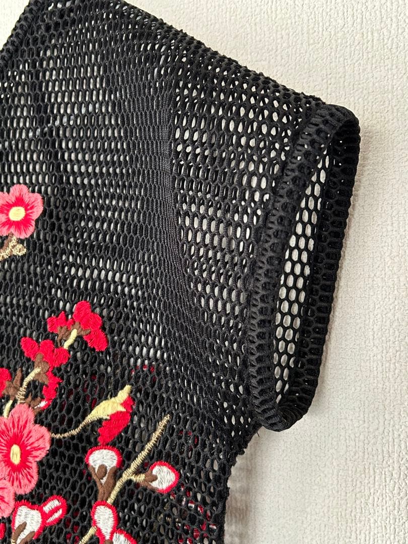 VIVIENNE TAM 刺繍 メッシュ トップス 花柄 鳥