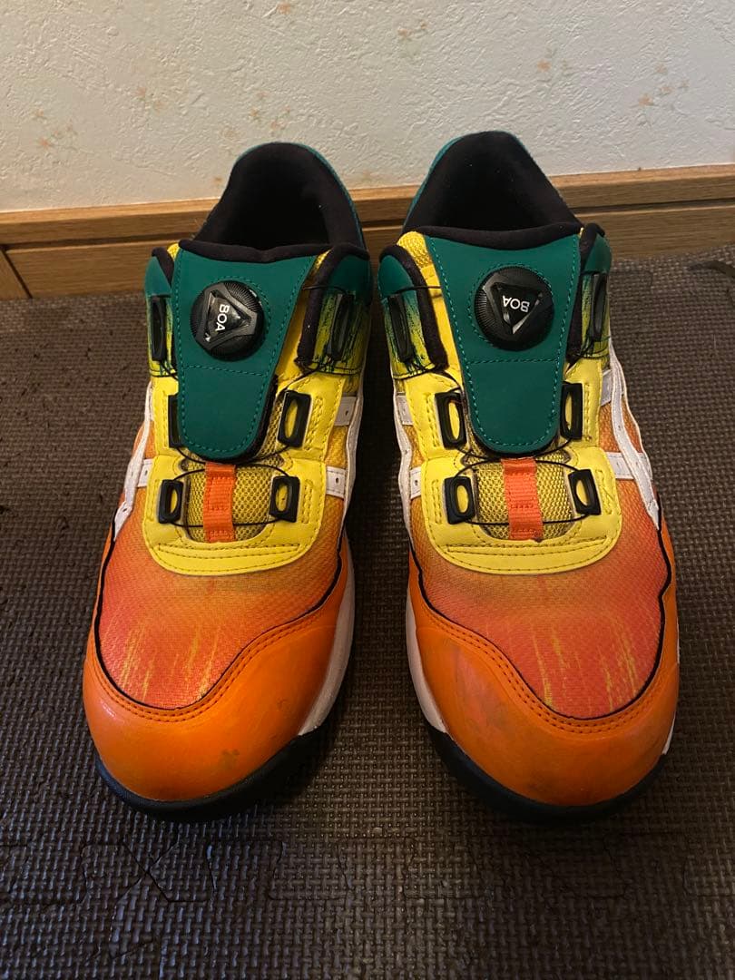 G*K様 ASICS BOA安全靴 オレンジ/イエロー/グリーン限定色　27.5