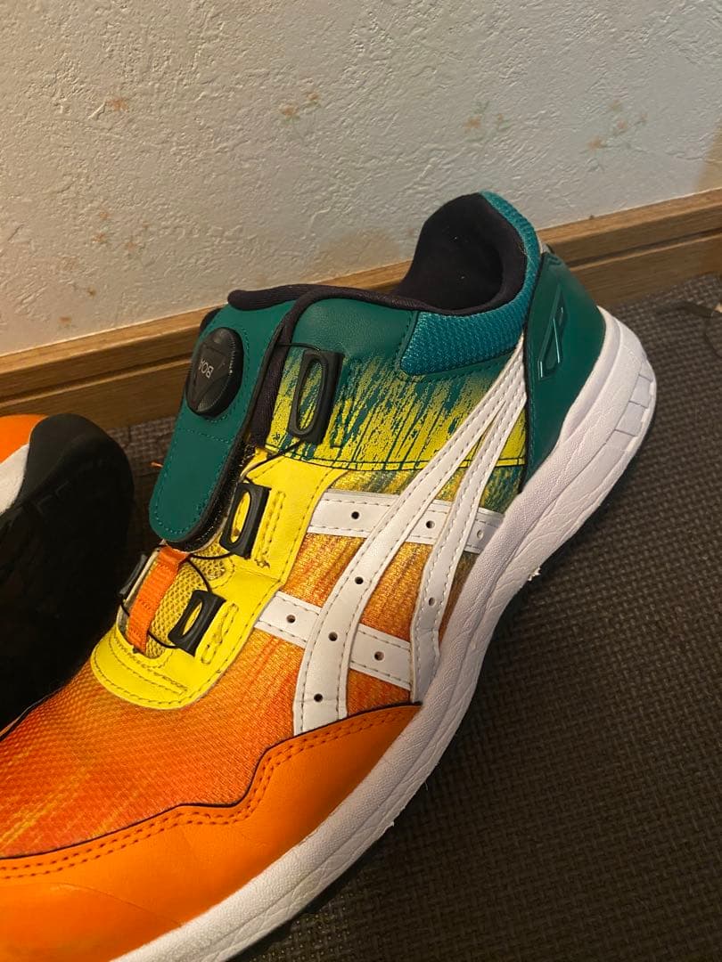G*K様 ASICS BOA安全靴 オレンジ/イエロー/グリーン限定色　27.5