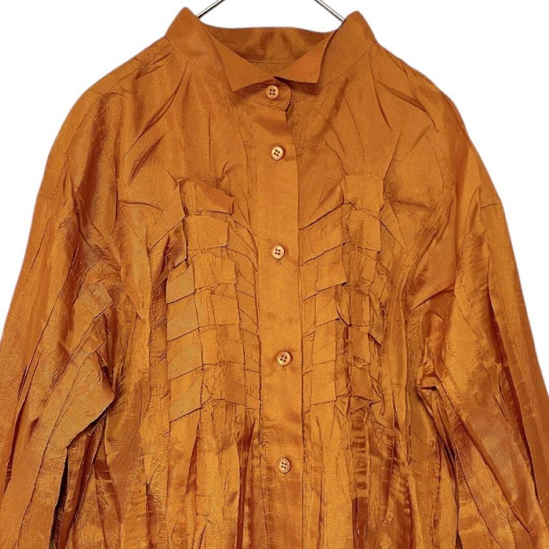 極美品 プリーツプリーズ イッセイミヤケ 長袖シャツ ブラウス L ヴィンテージ