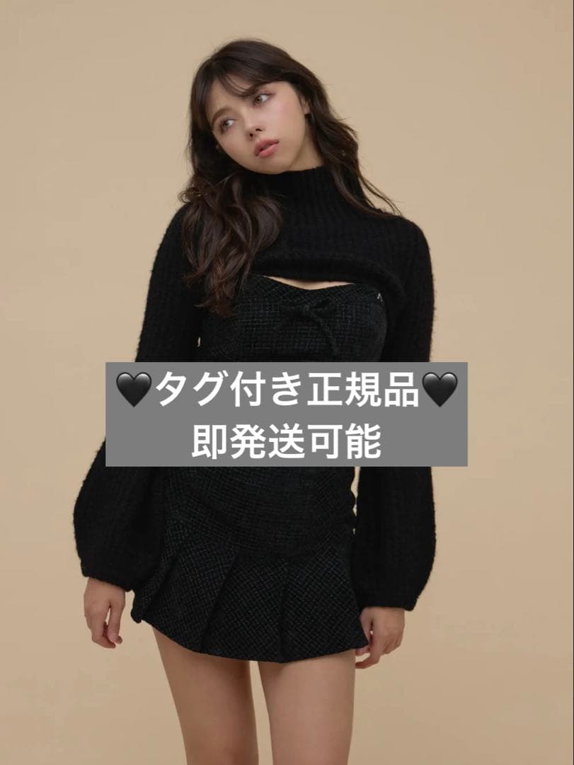 ワンピース andmary Twiggy tweed mini dress black