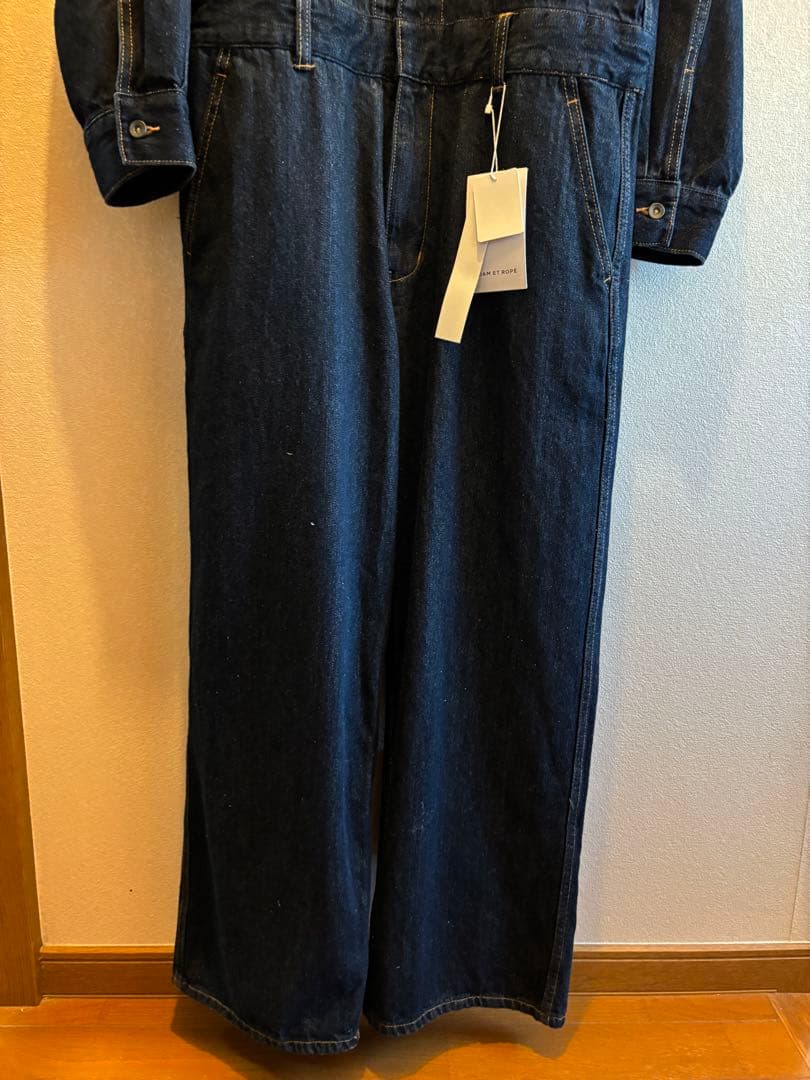 【未使用】ADAM ET ROPE' /リサイクルコットンデニム オールインワン