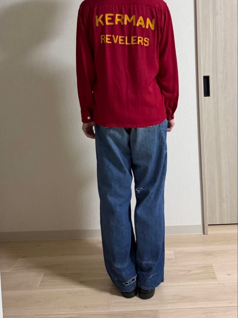 50s デニム ペインターパンツ ドーナツボタン